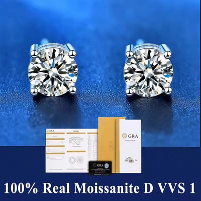 Moissanite Studs 4 Prong