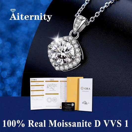 Moissanite Square Pendant Necklace