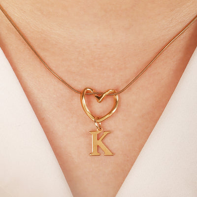 Heart Initial Necklace