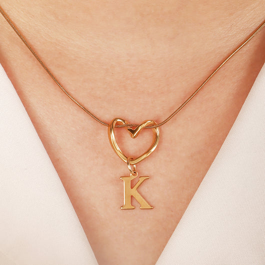 Heart Initial Necklace