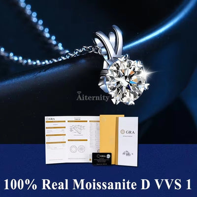 Moissanite Snowflake Prong Pendant Necklace