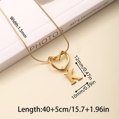 Heart Initial Necklace