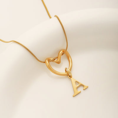 Heart Initial Necklace