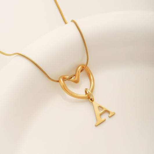 Heart Initial Necklace