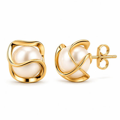 Caged Pearl Stud Earrings VIP