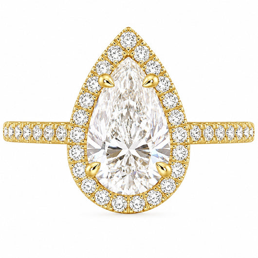 Gold 1ct Pear Ring VIP