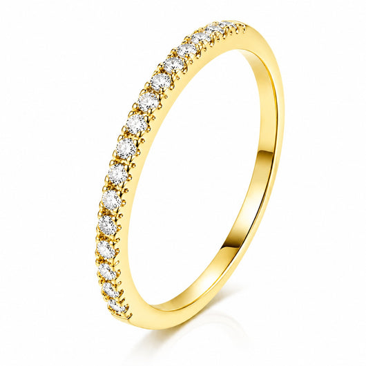 Gold Half Eternity Band Ring 2mm