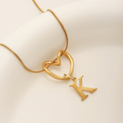 Heart Initial Necklace