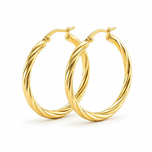 Large Twist Hoop Earrings