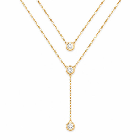 Layered Round Diamond Necklace