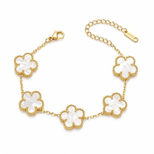 Mother Of Pearl Clover Bracelet