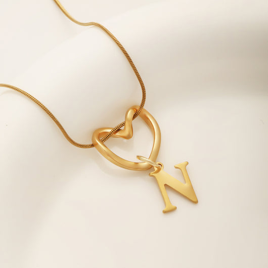 Heart Initial Necklace