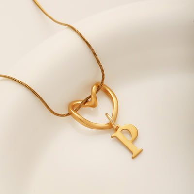 Heart Initial Necklace