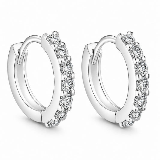 Pavé Huggie Hoop Earrings