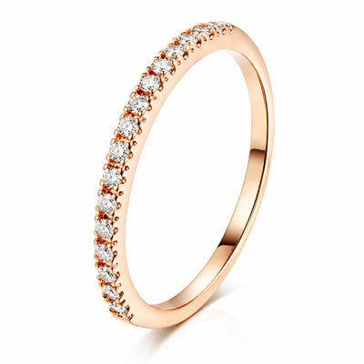 Rose Gold Half Eternity Band Ring 2mm VIP