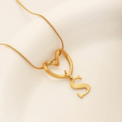 Heart Initial Necklace