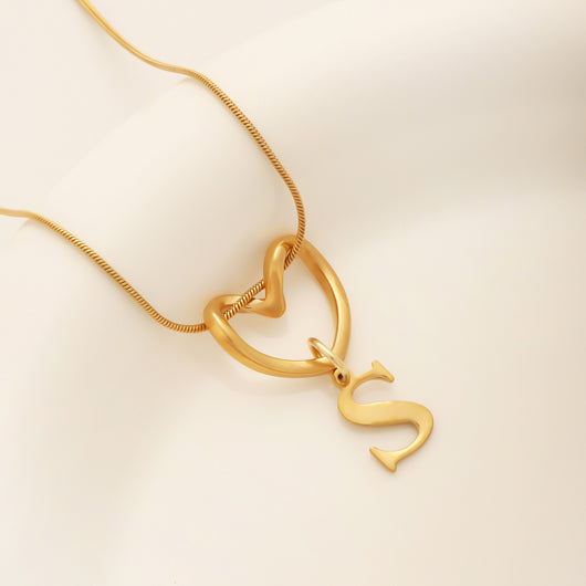 Heart Initial Necklace