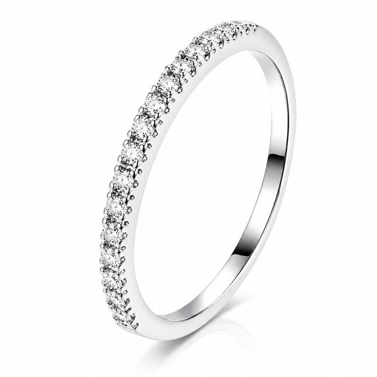 Silver Half Eternity Band Ring 2mm VIP