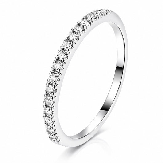 Silver Half Eternity Band Ring 2mm VIP
