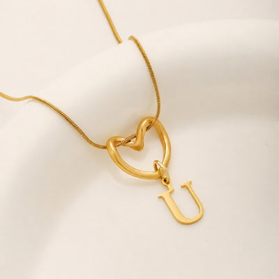 Heart Initial Necklace