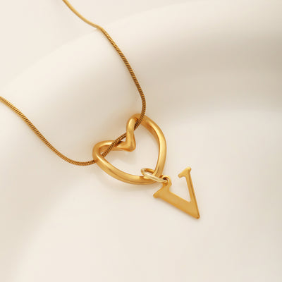 Heart Initial Necklace