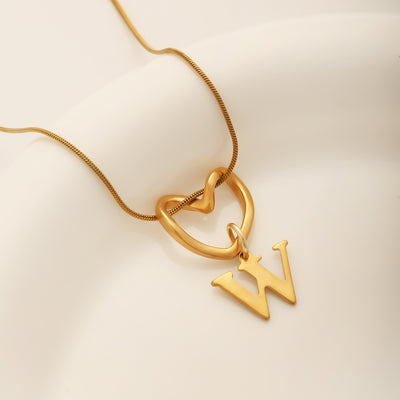 Heart Initial Necklace