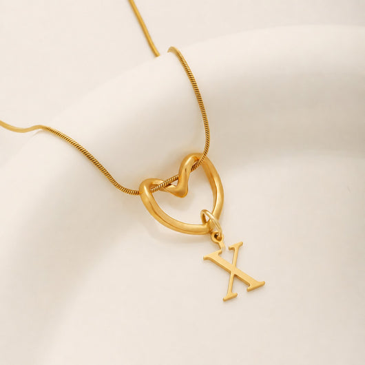 Heart Initial Necklace