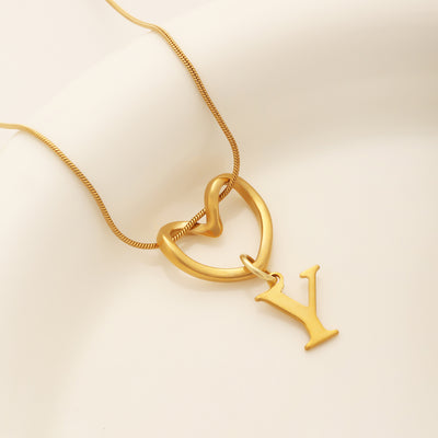 Heart Initial Necklace
