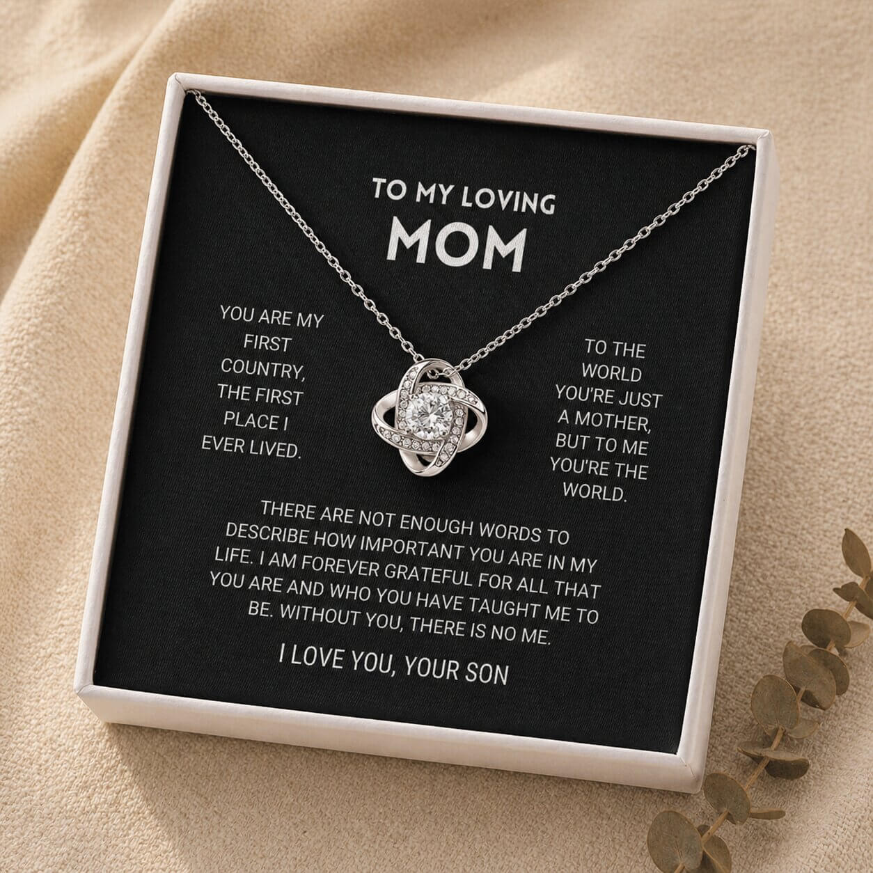 To My Loving Mom From Son Necklace